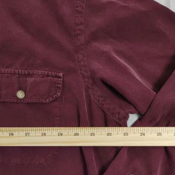 VTG - Polo by Ralph Lauren Men's Button Up - 70& cotton / 30% silk - Size: XL - Picture 8 of 9